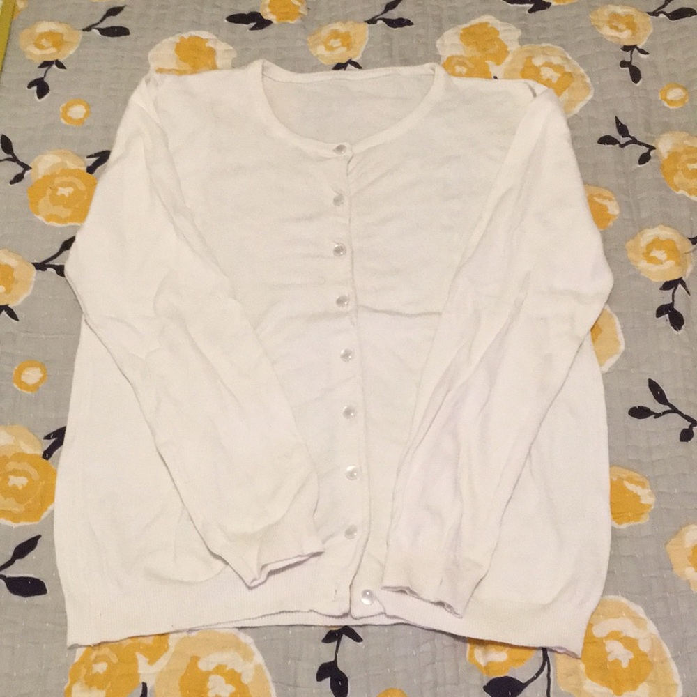 White cardigan